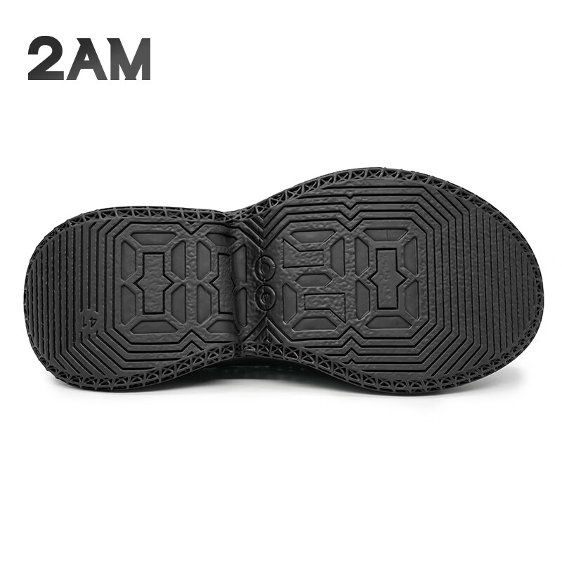 2AM3D一体打印男士休闲鞋时尚百搭厚底健步鞋透气舒适4D网面鞋 黑色 39