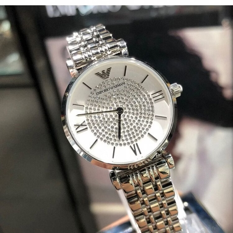 阿玛尼（ARMANI）Armani阿玛尼满天星系列手表女士腕表优雅轻奢送女友礼物AR11244 银色AR11445（质保10年）