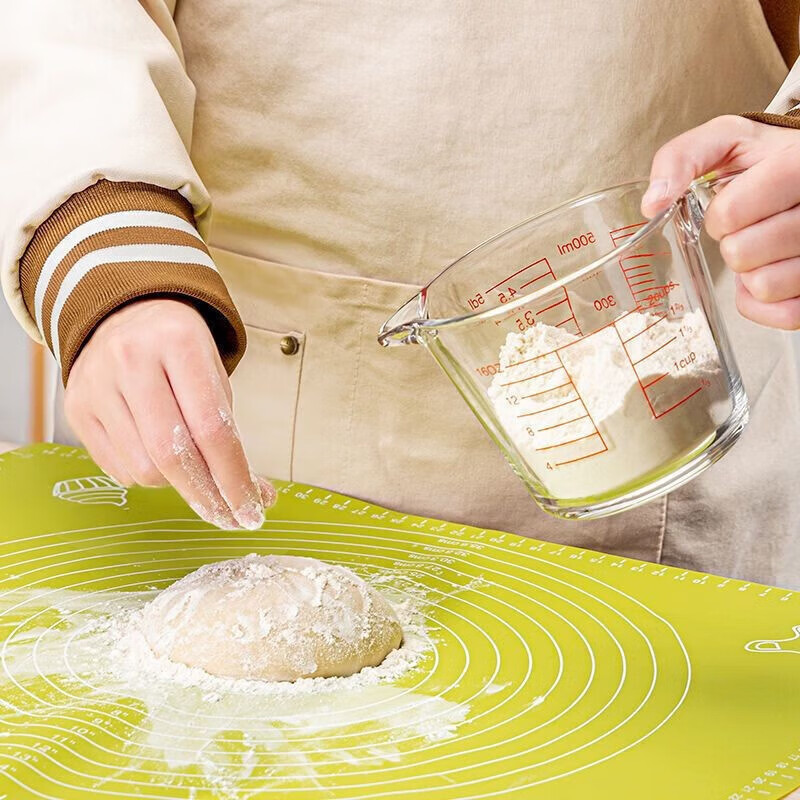 牛奶杯微波炉可加热玻璃带刻度大量杯平价耐热耐高温早餐量杯 中号【500ml】一个装