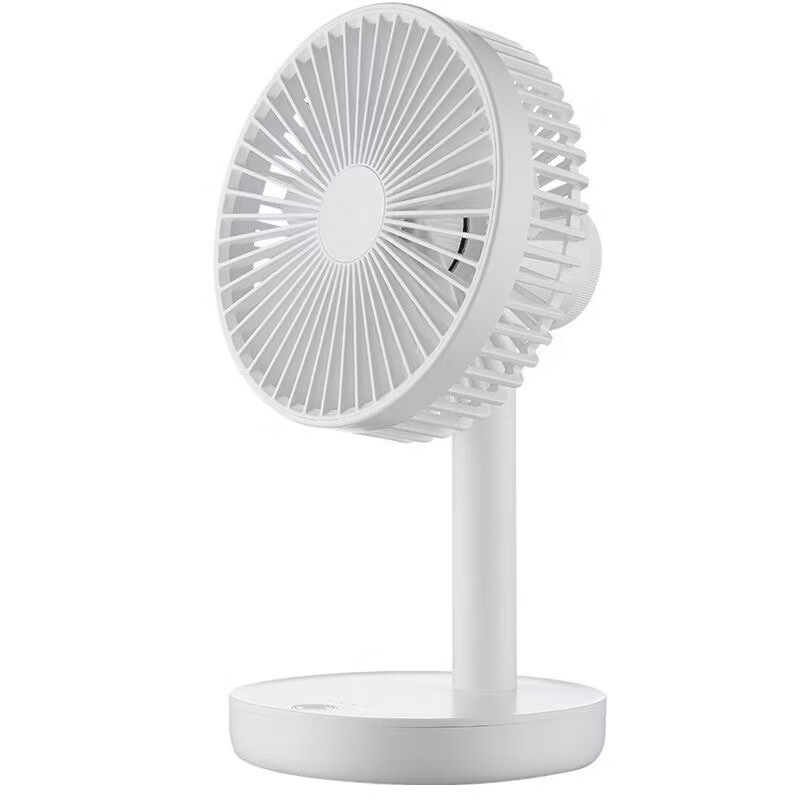 HYUNDAI台式风扇桌面风扇家用床头风扇老式台式电风扇宿舍办公室转页扇卧室客厅摇头轻音大风力台扇 白色充电款+7000毫安+摇头款