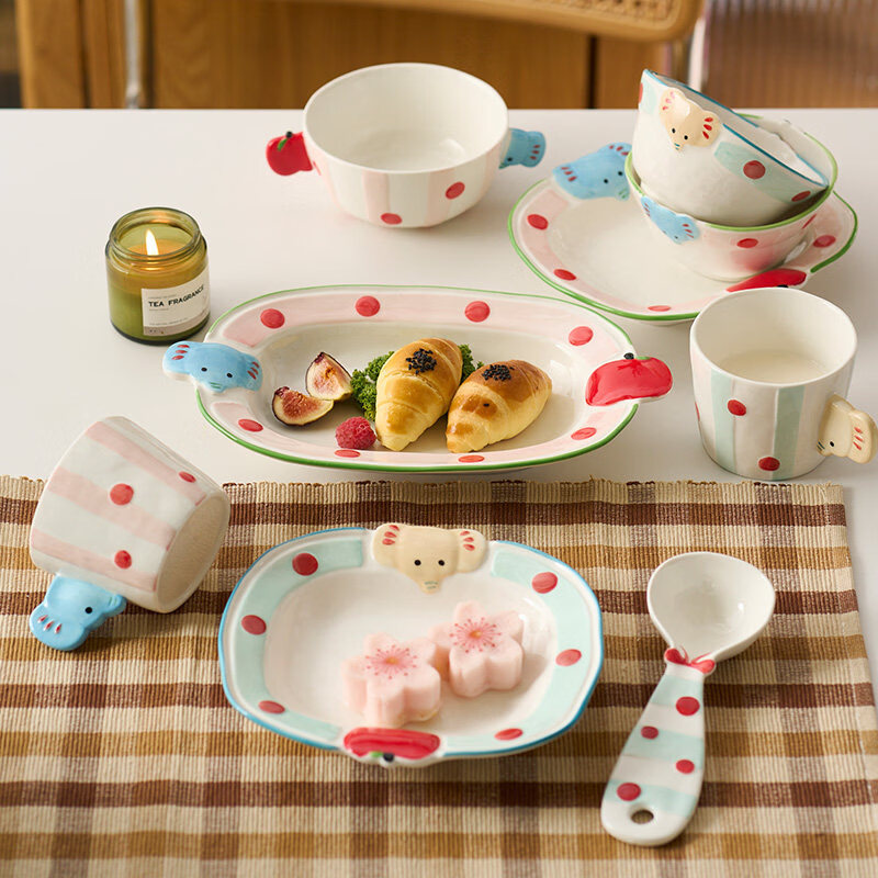 咏幻碗盘碟餐具套装家用乔迁新居漂亮陶瓷釉下彩碗具生日新婚礼物 1人食-蓝色15件套【送礼盒包装】