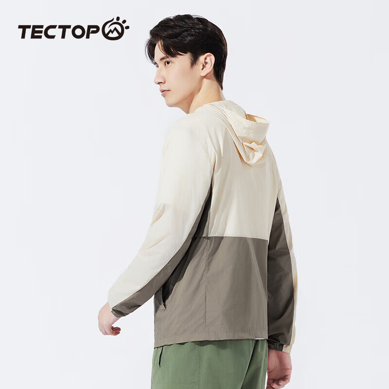 探拓（TECTOP）户外防晒衣男女同款夏季轻薄透气UPF50+防紫外线皮肤衣冰感防晒服 【男女同款】燕麦色/新卡其 S