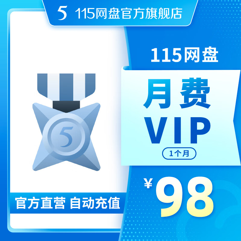 115 网盘网盘 月费VIP 赠1TB空间 自动充值 专享提速通道