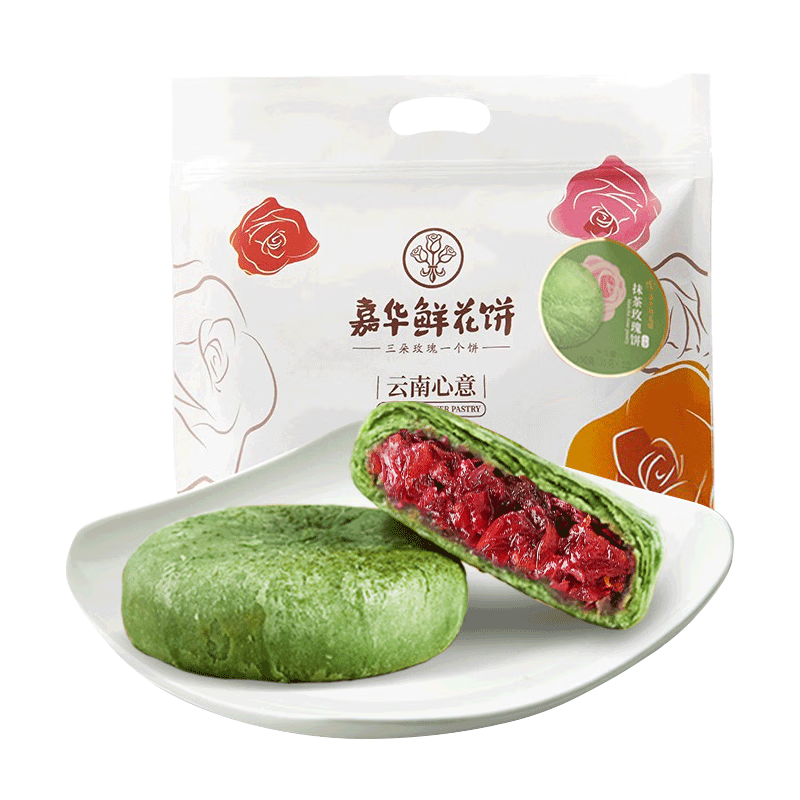 嘉华抹茶味玫瑰饼350g的价格走势、口感评价与购买建议