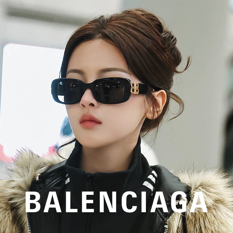 BALENCIAGABalenciaga巴黎世家墨镜男女款高级感时尚潮流猫眼太阳镜飞行墨镜 BB0310SK-001(权志龙同款)