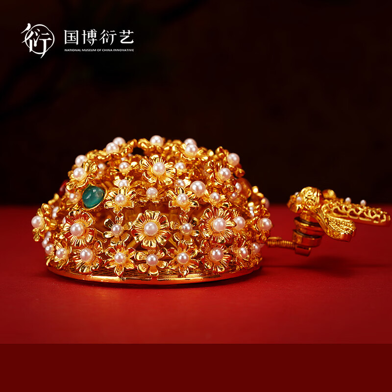 中国国家博物馆李静训金银珠花头饰立体AR冰箱贴国博国潮创意装饰520礼物