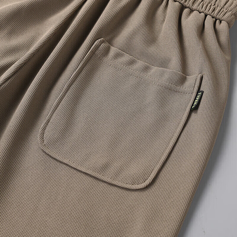 罗蒙冰丝凉感华夫格休闲裤男夏季新款中青年直筒宽松薄款裤子男 卡其 M 170(建议90-115斤)