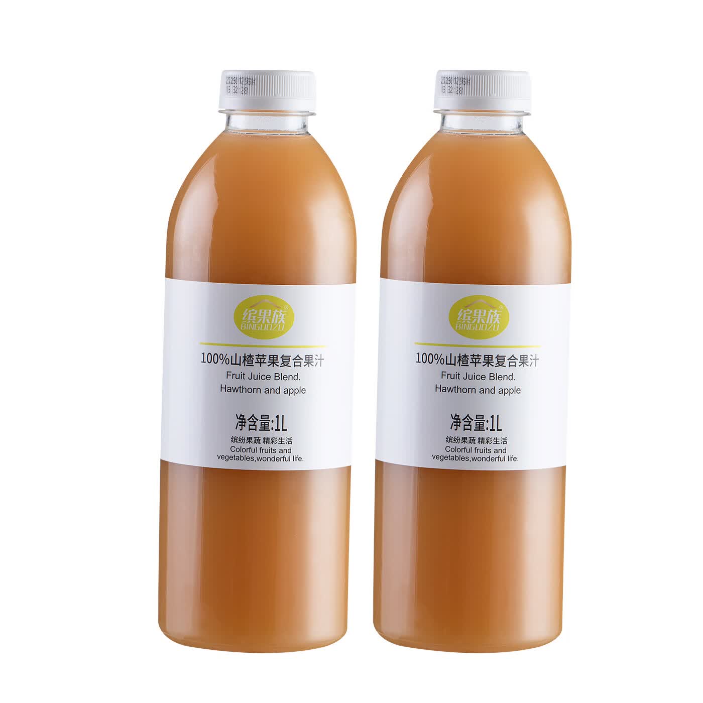 缤果族复合果蔬汁100%阳光玫瑰草莓山楂苹果 1L*2瓶 饮料番茄胡萝卜 100%山楂苹果汁1L*2瓶