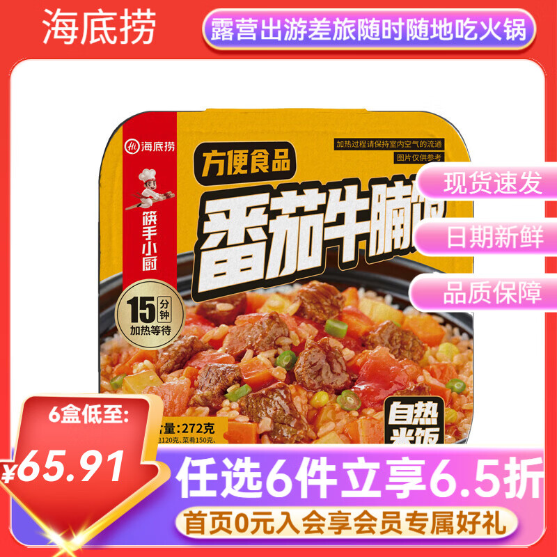 海底捞自热米饭方便速食自煮锅煲仔饭懒人免煮即食学生午餐宿舍团建露营 【任选】番茄牛腩自热米饭272G