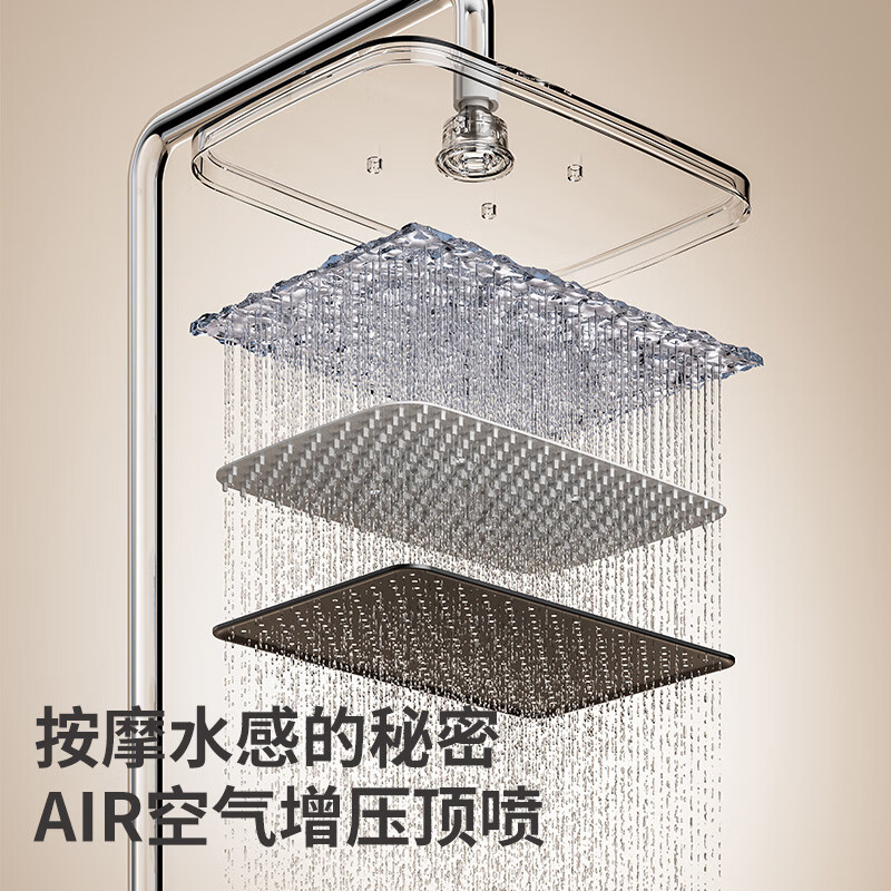 九牧（JOMOO）花洒淋浴套装一体全铜钢琴键恒温增压花洒淋浴喷头 L36枪灰色【智能恒温+水温实时显示】包安装