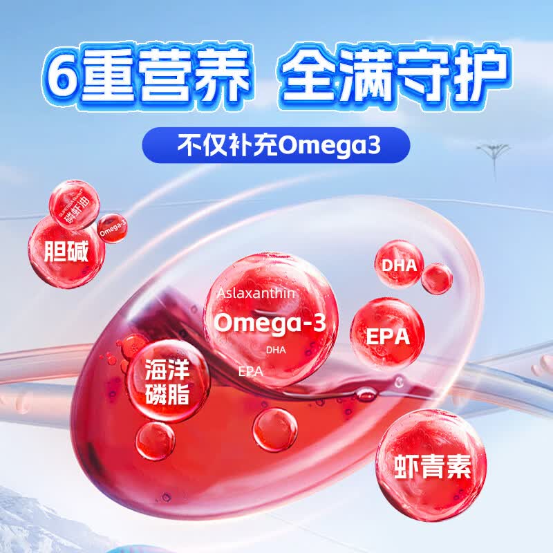 舒尔佳维美维佳5纯南极磷虾油61%海洋磷脂omega3鱼油升级含虾青素 10粒*5盒 【买5送1】