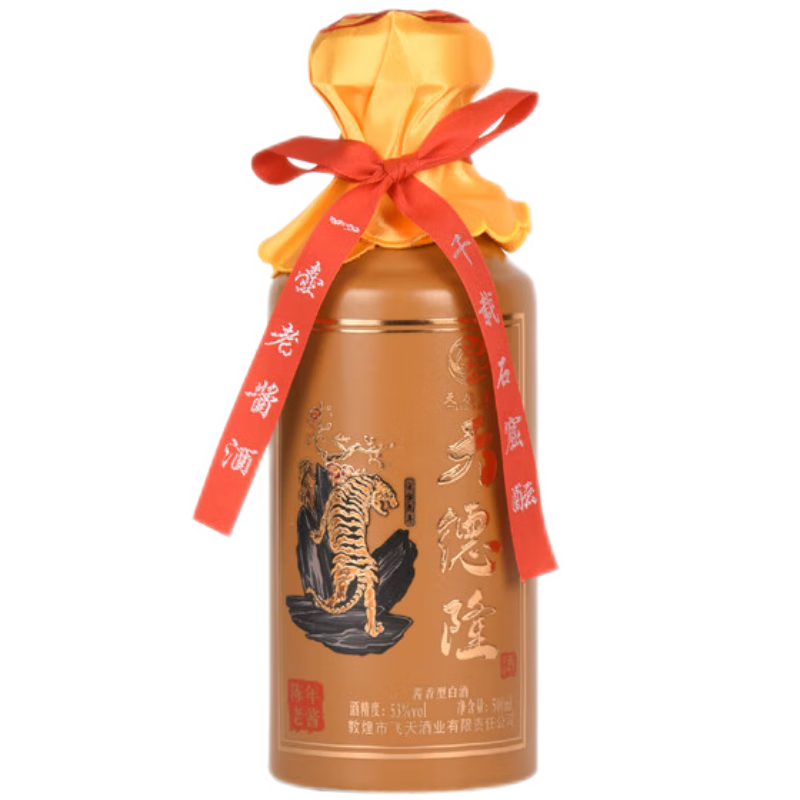天德隆虎酱酱香型白酒礼盒装53度单瓶500ml 一件4瓶2000ml白酒整箱可选 53%vol 500mL 1瓶 单瓶礼盒装
