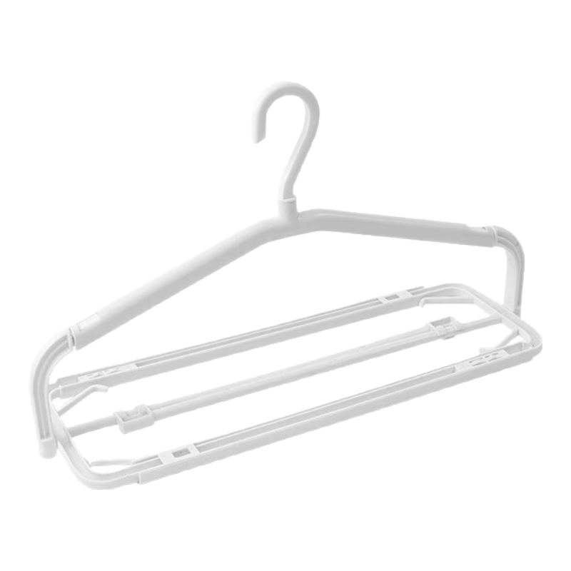 列文虎克 LEEUWENHOEK折叠伸缩衣架家用挂衣晾衣服防滑PP可挂毛巾浴巾床单被套防风不掉 2个装 可伸缩折叠【床单/浴巾/夏凉被】