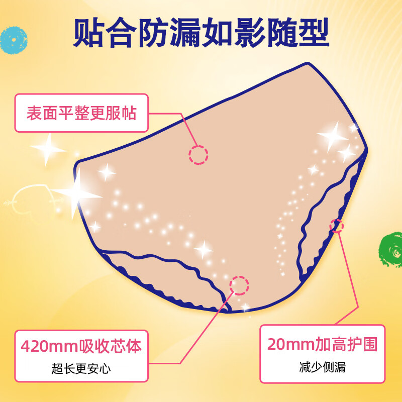 爱璐茜(elis)【活动专享】舒睡无侧漏不勒不卷边夜用安睡裤夜安裤卫生裤 L 5条 自在瞬吸 *4包