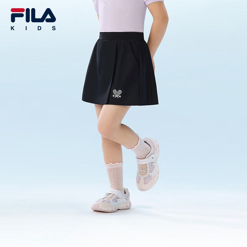FILA斐乐儿童童装短裤/裙2026年夏季新款女小童针织半裙 RD宝蓝-NV 105