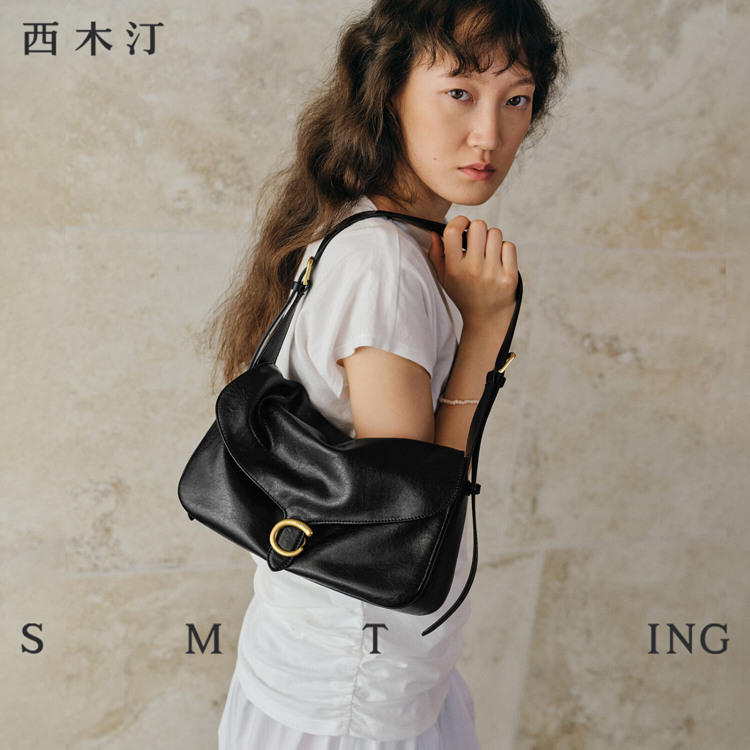 西木汀 晴风 小众托特包女包hobo包包新款单肩包通勤斜挎包 母亲节礼物 珍珠白