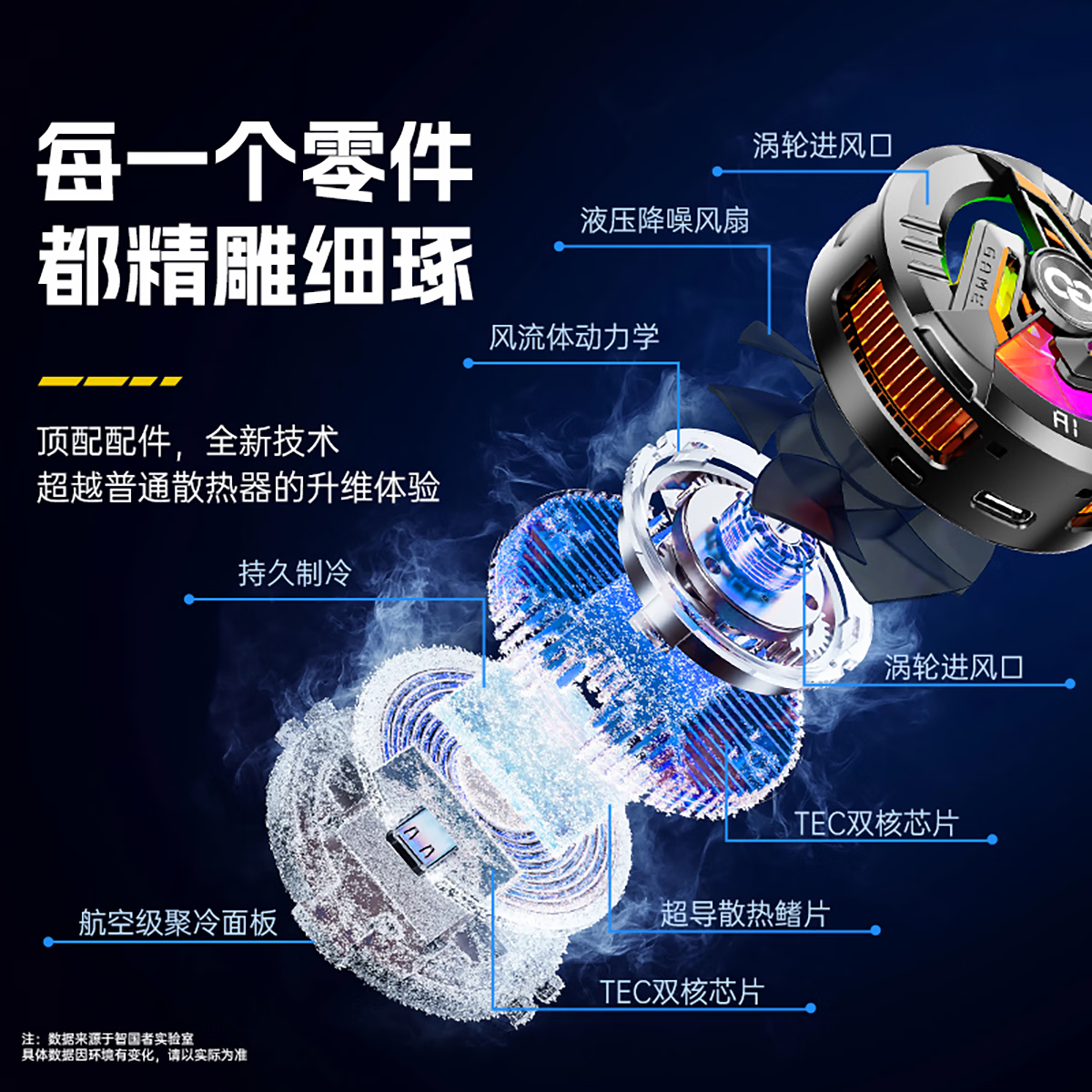 智国者【TOP榜第1名】手机散热器降温磁吸背夹平板电竞打游戏专用直播半导体制冷水吃鸡神器适用苹果iqoo