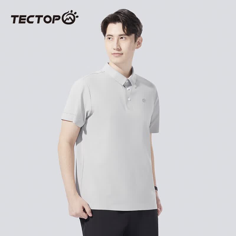 探拓(TECTOP)户外速干短袖POLO衫男春夏透气弹力运动吸汗打底衫商务休闲T恤男 玉頩色【polo衫T恤 XL