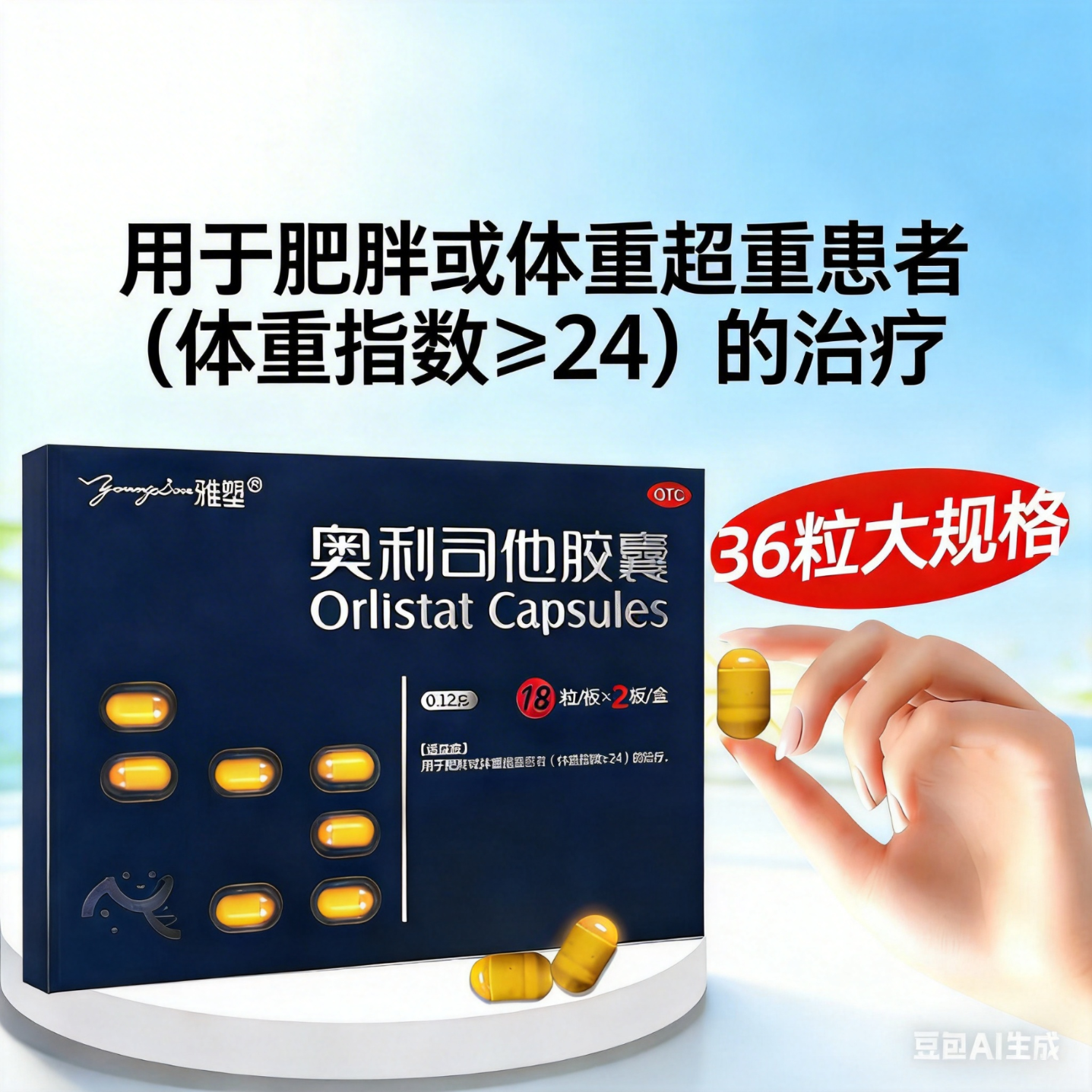 [雅塑]奥利司他胶囊 0.12g*3粒 1盒装 排油减肥正品国药准字减肥药减肥瘦肚子燃脂减脂肪瘦身瘦腿瘦脸腰大肚子减肥神器 新客体验 专利减肥药