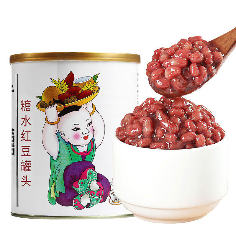 廣禧品紅豆罐頭950g紅小豆醬腰蜜熟糖納蜜豆即焙奶茶店專用原料 紅豆罐頭950g買11送1