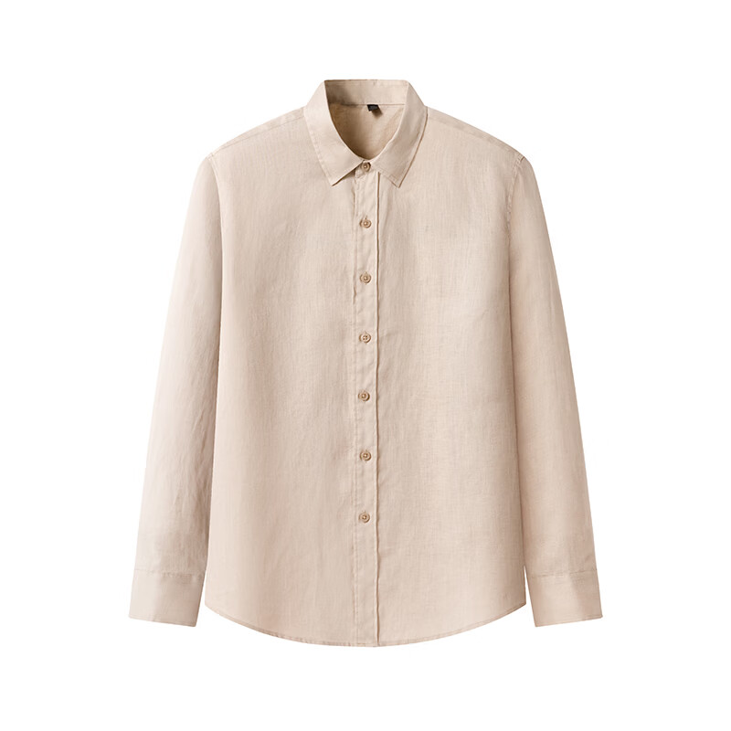 凡客诚品（VANCL）凡客亚麻休闲衬衫男长袖夏季新款 原麻色 4XL