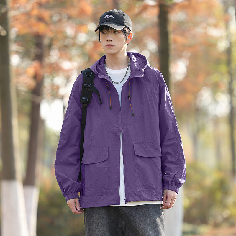 BEUNASLOER防晒衣男新款防紫外线夏季冰丝情侣宽松速干透气轻薄款女外套 深灰 S