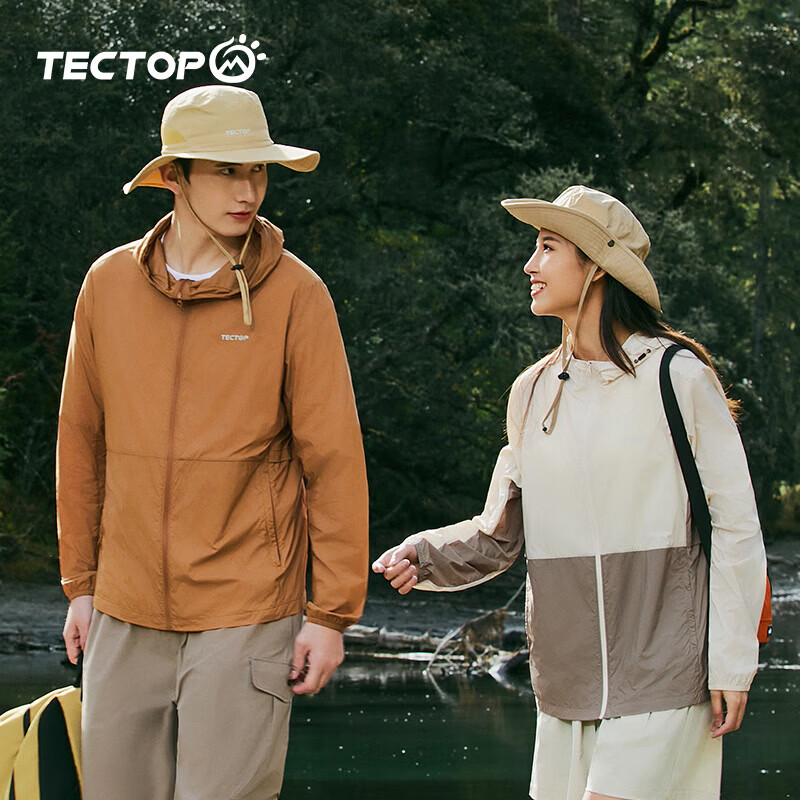 探拓（TECTOP）户外防晒衣男女同款夏季轻薄透气UPF50+防紫外线皮肤衣冰感防晒服 【男女同款】燕麦色/新卡其 S