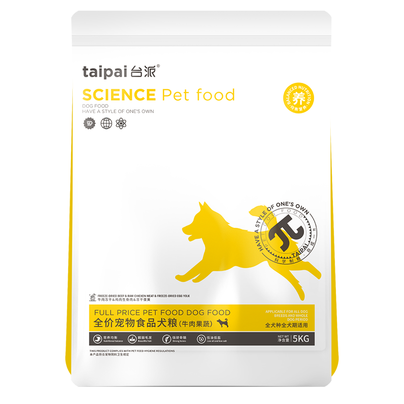 TAIPAI 台派 全价通用型牛肉犬粮5kg