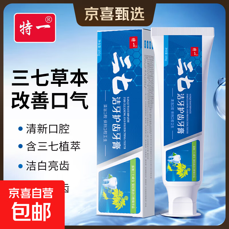 特一三七洁牙护齿牙膏持久清新亮白去口气口臭护龈黄烟渍牙垢薄荷 100g*2支