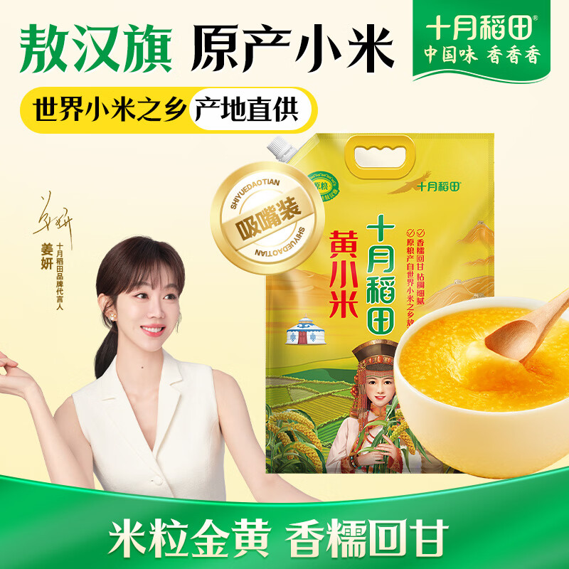 十月稻田赤峰黄小米1kg 内蒙古敖汉旗 小米杂粮 小米黄小米 小米新米 早餐