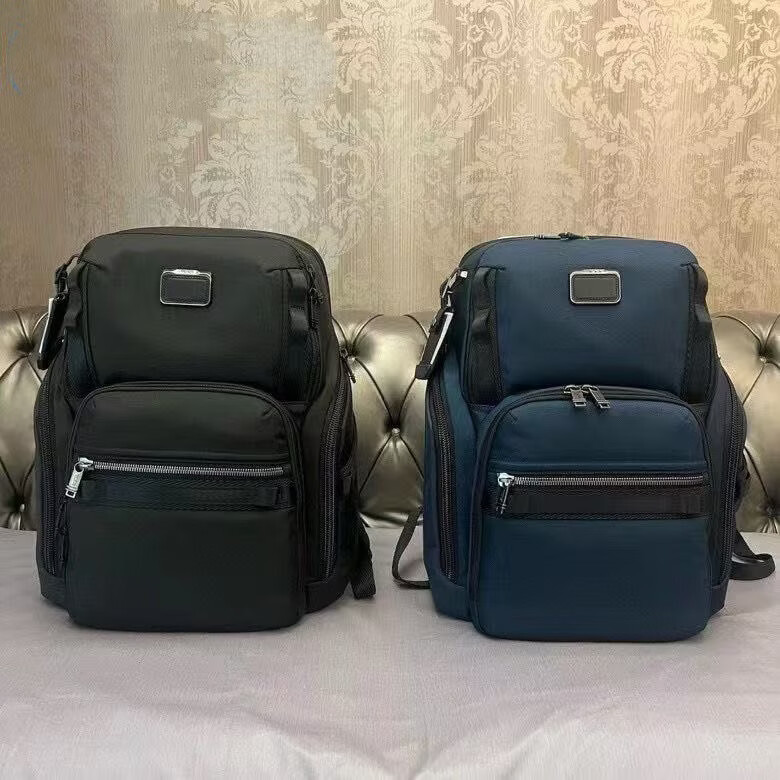 弹道尼龙双肩包男士大容量商务通勤旅行出差16寸防水电脑背包 232789蓝色