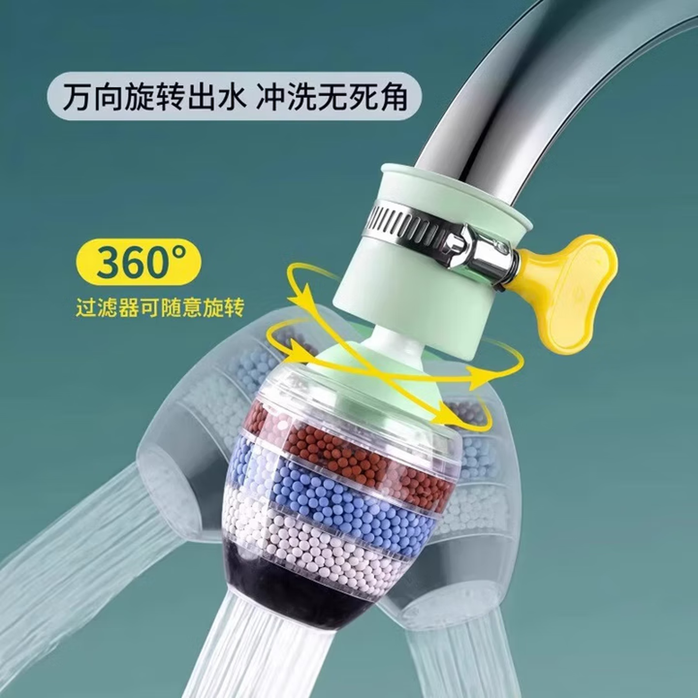 接口水龙头六层过滤器过滤家用厨房净水自来水防溅节水滤水器新款 两个