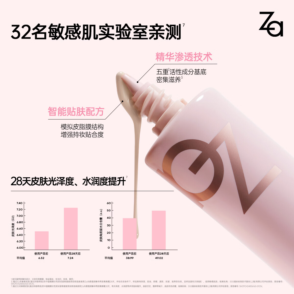 姬芮（ZA）精华养肤妆前乳 素颜霜隔离 提亮滋润妆前打底隐匿毛孔新年礼物 养肤隔离35g