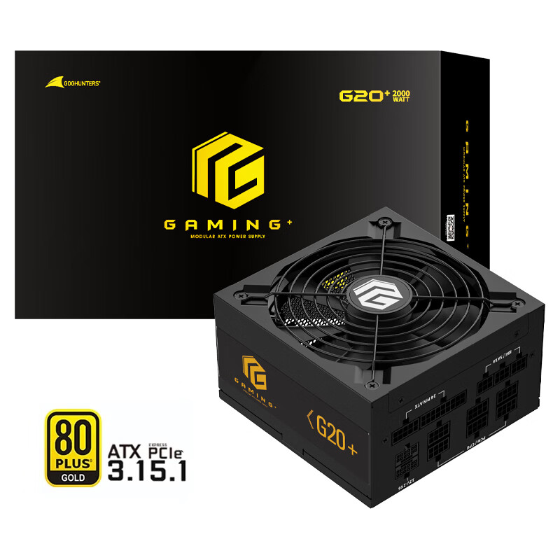 长城（Great Wall）猎金GAMING系列80PLUS金牌全模组全电压机箱主机台式机电脑电源 ATX3.1 G20+2000W金牌 黑 日系电容