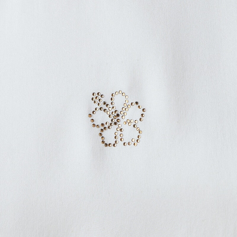 帕罗（PALUOPO）2026夏季新款简约休闲百搭烫钻AB版真丝短袖T恤女白色打底小衫 白色 M 160/84A