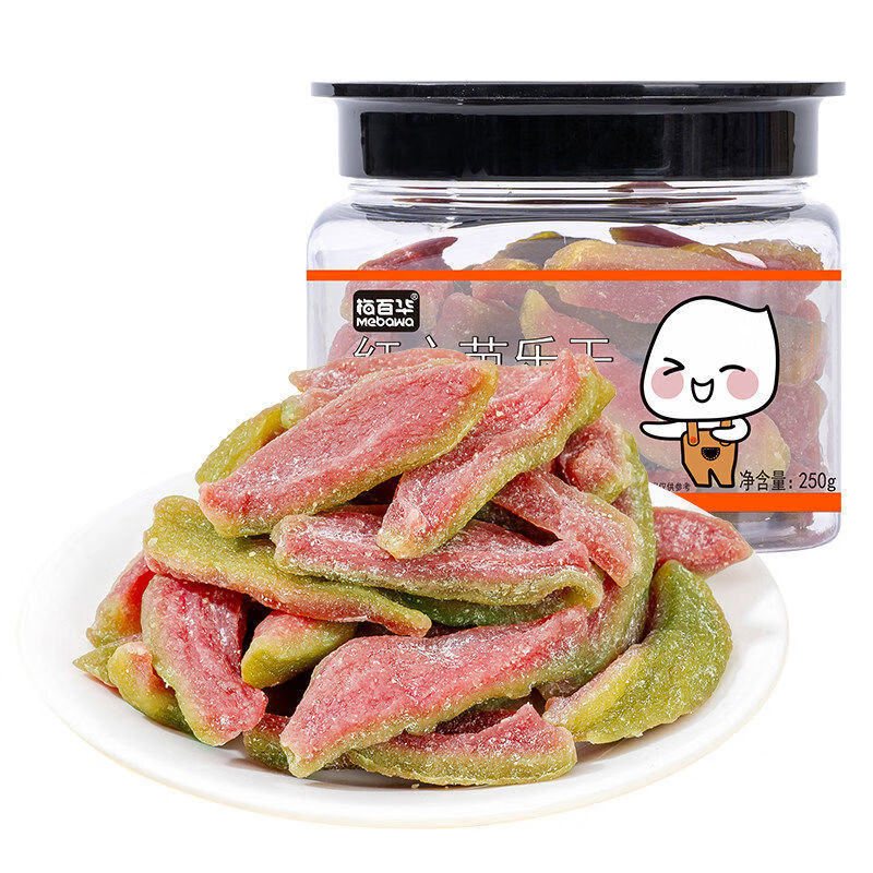梅百华孕妇零食菠萝芭乐干蜜饯茶点无核话梅干送长辈伴手礼盒送礼 红心芭乐干250gX1罐