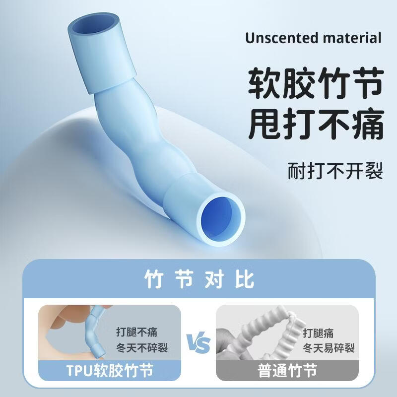 签名款竹节跳绳儿童3-5岁软珠pvc长度可调健身器材防滑便携收纳 紫色【送收纳袋】