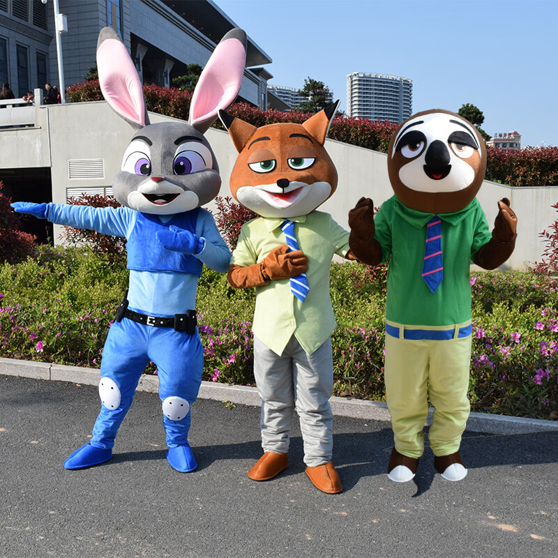 疯狂动物城卡通人偶服装朱迪兔子玩偶服尼克狐狸演出道具动漫头套 闪电树懒 适合身高（165cm-175cm)