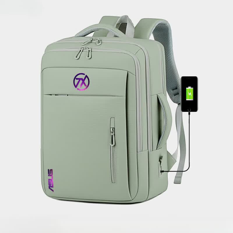 嘉丽诗适用华硕天选7Mac/7Pro电脑包16寸游戏笔记本6Pro/FX517/FX60双肩 218灰色+A天姬白字 气囊防护 17.3英寸 ~18英寸 可放机械键盘