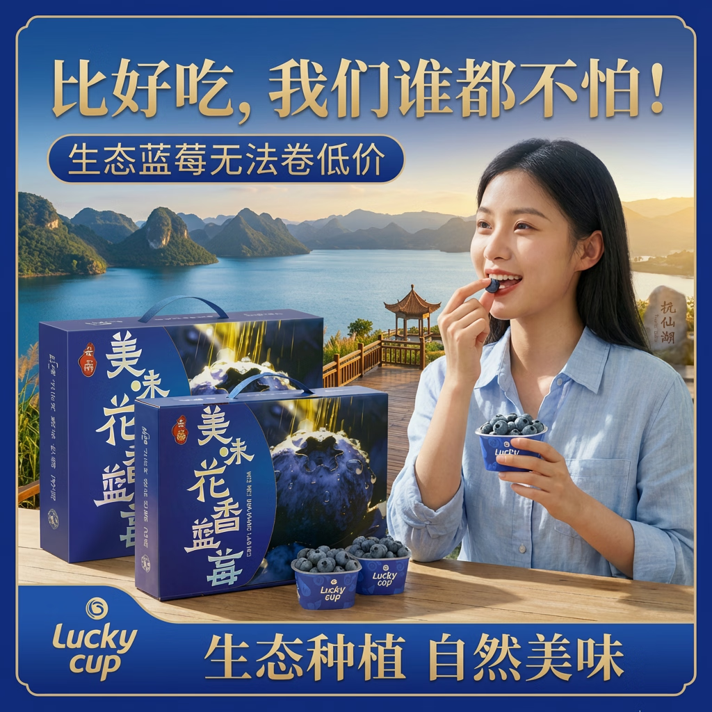 云南澄江抚仙湖花香蓝莓L25蓝莓脆甜天花板 特大果源头空运次日达 L25花香蓝莓62.5g*8杯礼盒装+顺丰空运 大果18mm+