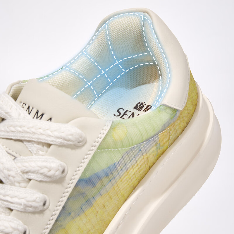 森馬（senma）男鞋贝壳头帆布鞋春夏户外运动鞋低帮板鞋休闲鞋 米绿色 40