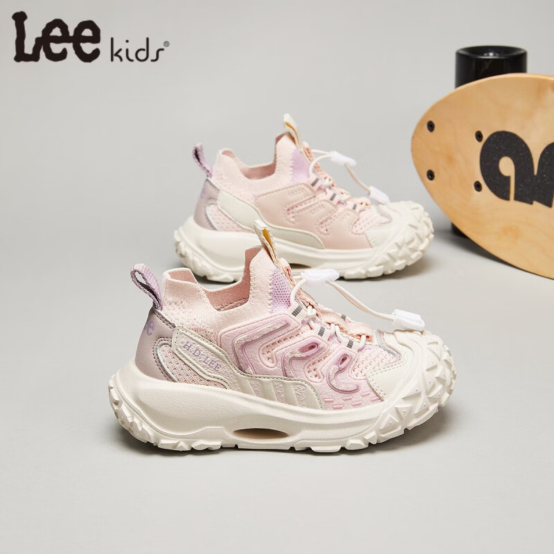 Lee童鞋春夏季新款儿童运动鞋椰子鞋男童休闲跑步鞋女大童 粉紫 28 【建议脚长170-175mm】
