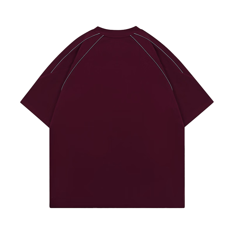 男潮牌短袖T恤2026新款宽松印花上衣 酒红色 2XL 【推荐150-165斤】