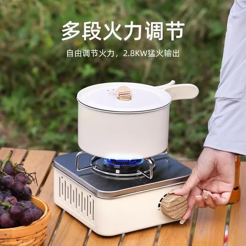 户外露营迷你卡式炉便携式炊具炉子燃气炉防风户外野餐火锅炉灶 军绿色