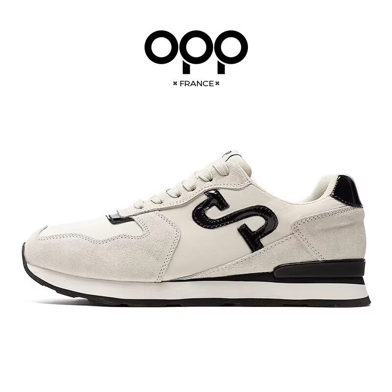 OPP男鞋复古休闲阿甘鞋百搭男款 拼色运动鞋通勤德训鞋休闲鞋子 米蓝色 单层 45