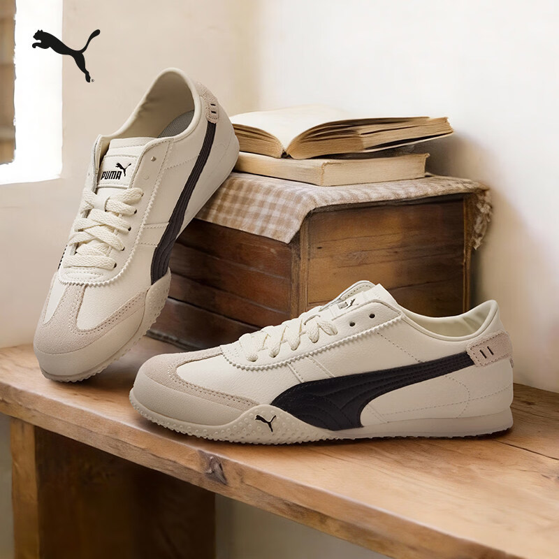 彪马（PUMA） Bella UT LEA 男女中性休闲复古薄底足球风T头鞋低帮板鞋 405256 405256-01 Bella 复古T头鞋 白色 37