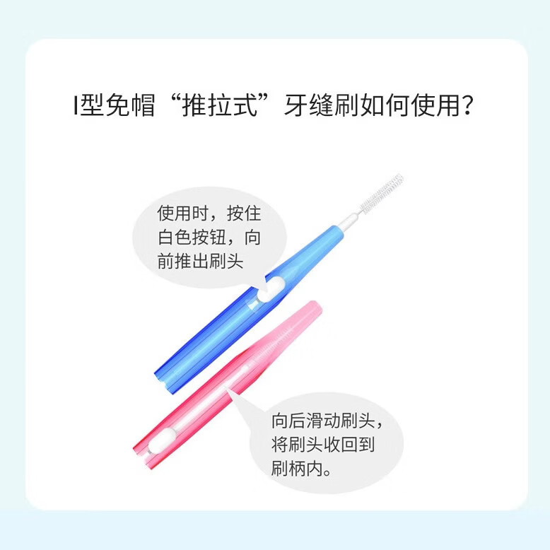 日本品牌原装进口牙缝刷I型进口钢丝正畸专用齿间刷矫正牙刷牙线 0.6mm60支超级细号