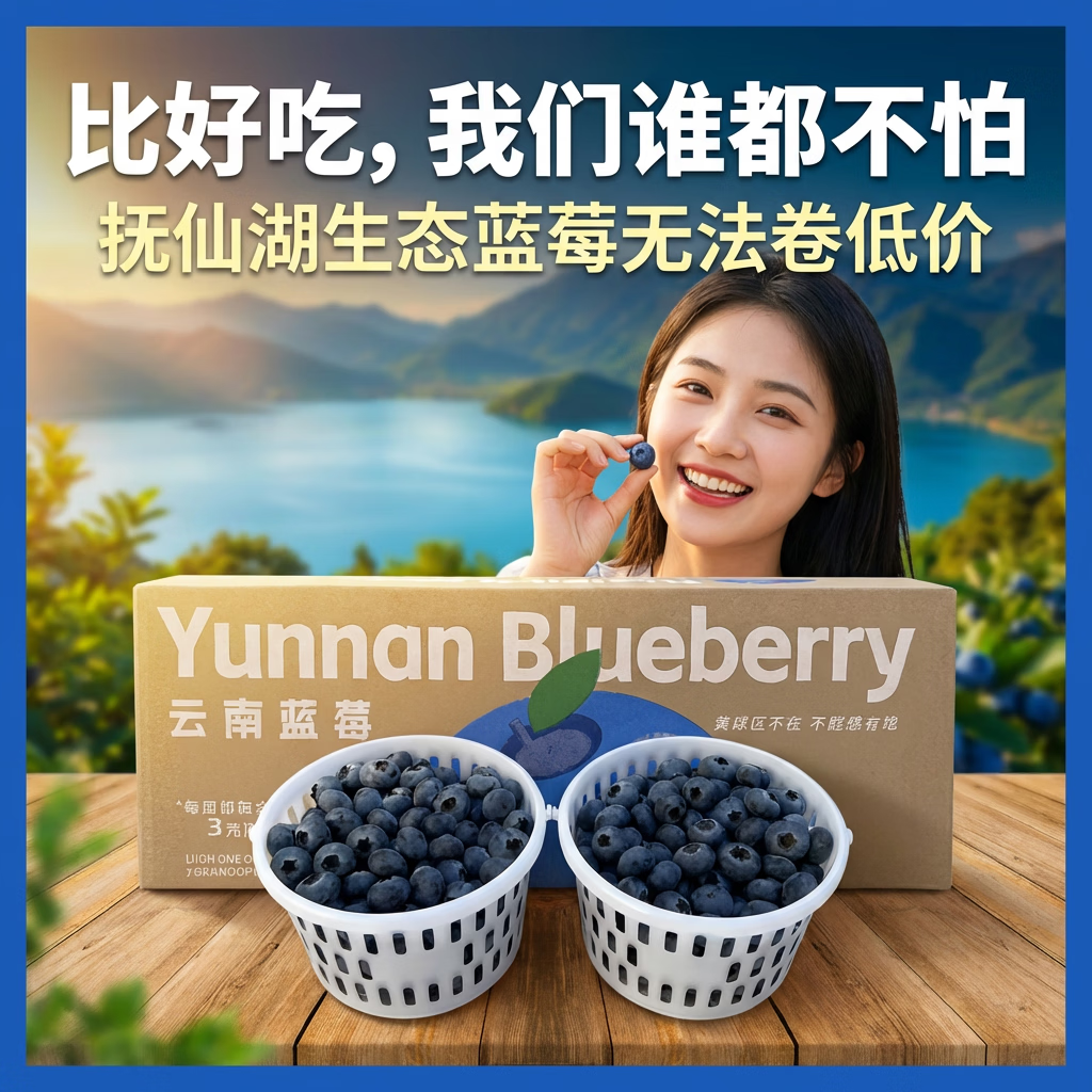 云南澄江抚仙湖花香蓝莓L25蓝莓脆甜天花板 特大果源头空运次日达 L25花香蓝莓400g*2桶装净重1.6斤+顺丰空运 中果15mm+