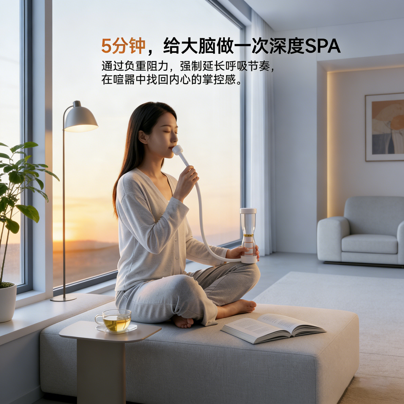 AiHYUTA呼吸哑铃鲸小七同款腹式肺活量训练仪器腹肌马甲线盆底肌瘦脸腹部 AiHYUTA升级款150g【加厚管壁-白色银环】