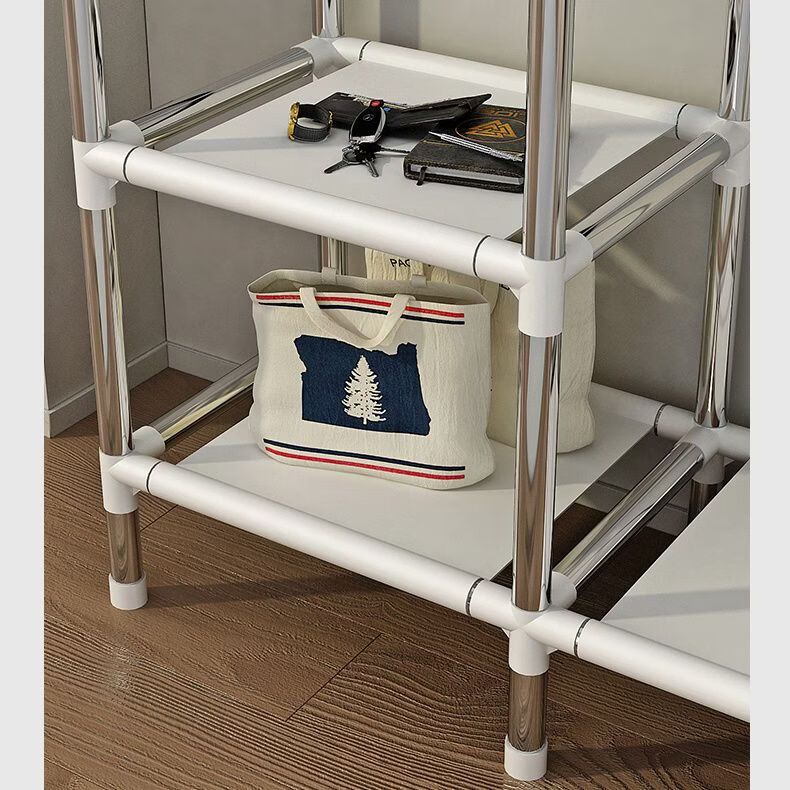 简易衣柜家用卧室组装全钢架加粗加厚布衣柜结实耐用出租房收纳橱 长度84灰色